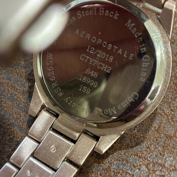 Aeropostale Pink with Cubic Zirconia Surrounding Face Metal Women's Watch - Picture 12 of 15